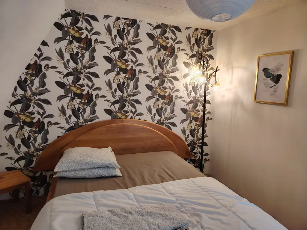 Chambre avec lit double du gîte Gorge du Tarn
